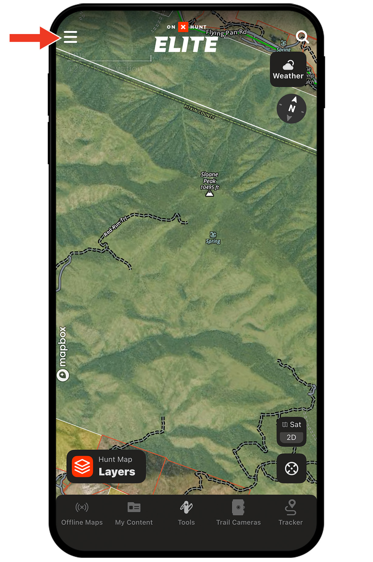 onX Hunt's 3D Maps functionality.