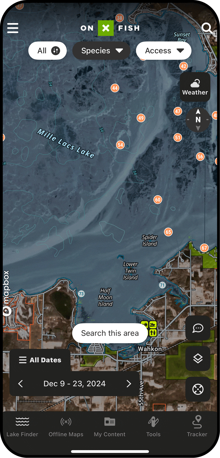 onX Fish Recent Imagery