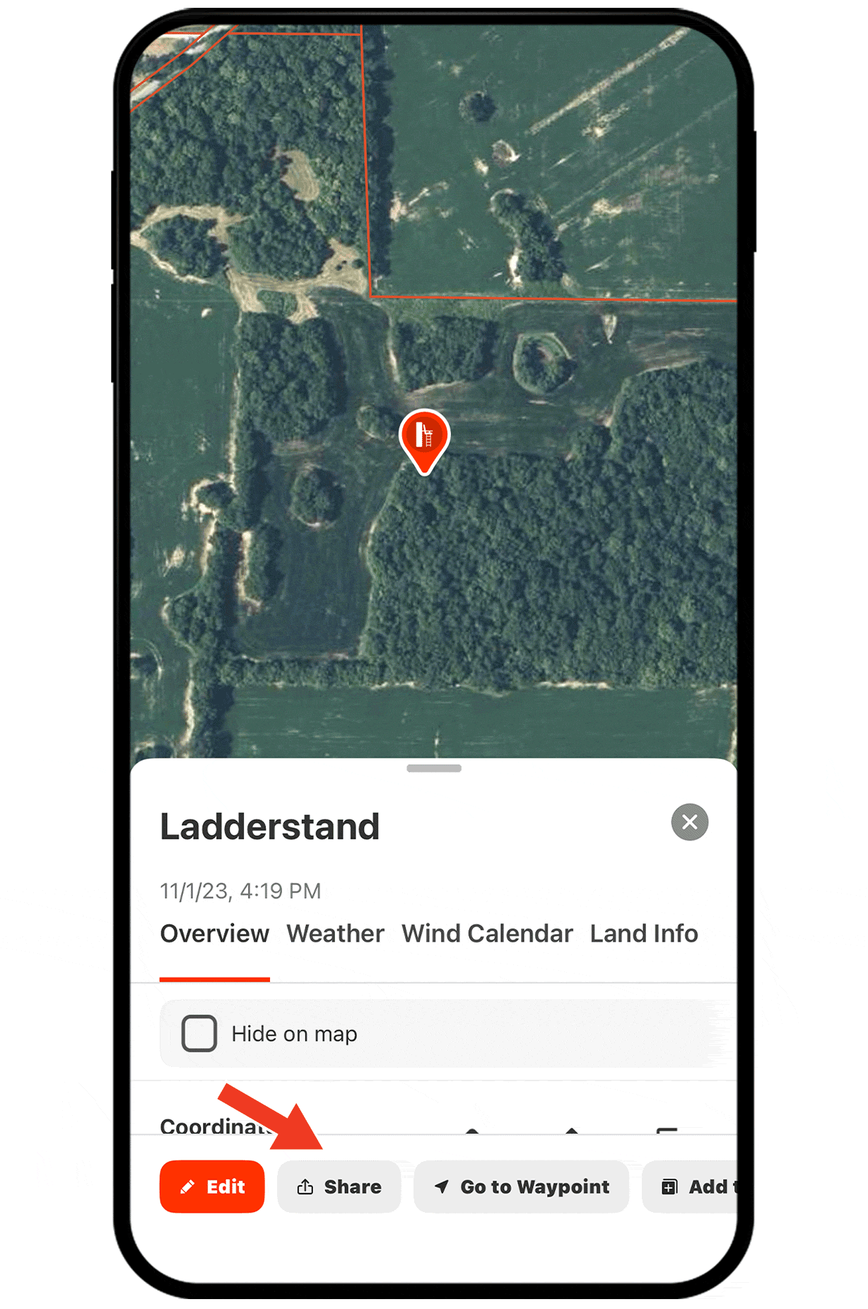 onX Hunt's Sharing functionality.