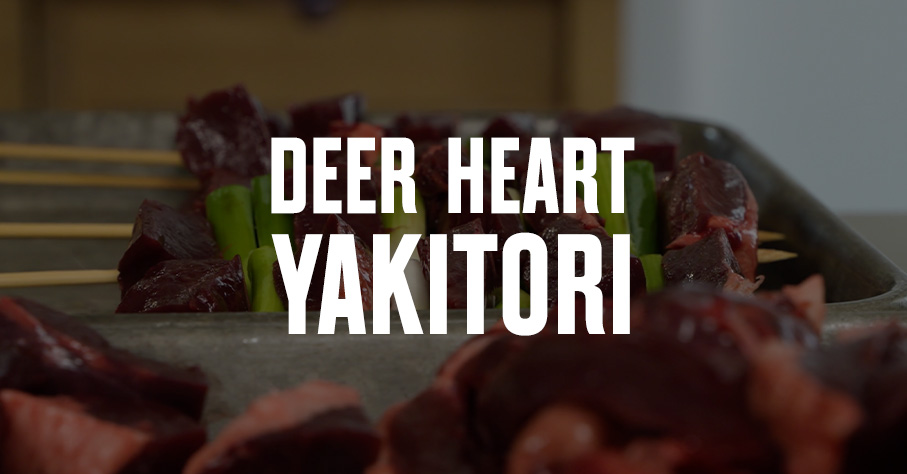 Plated deer heart recipe.