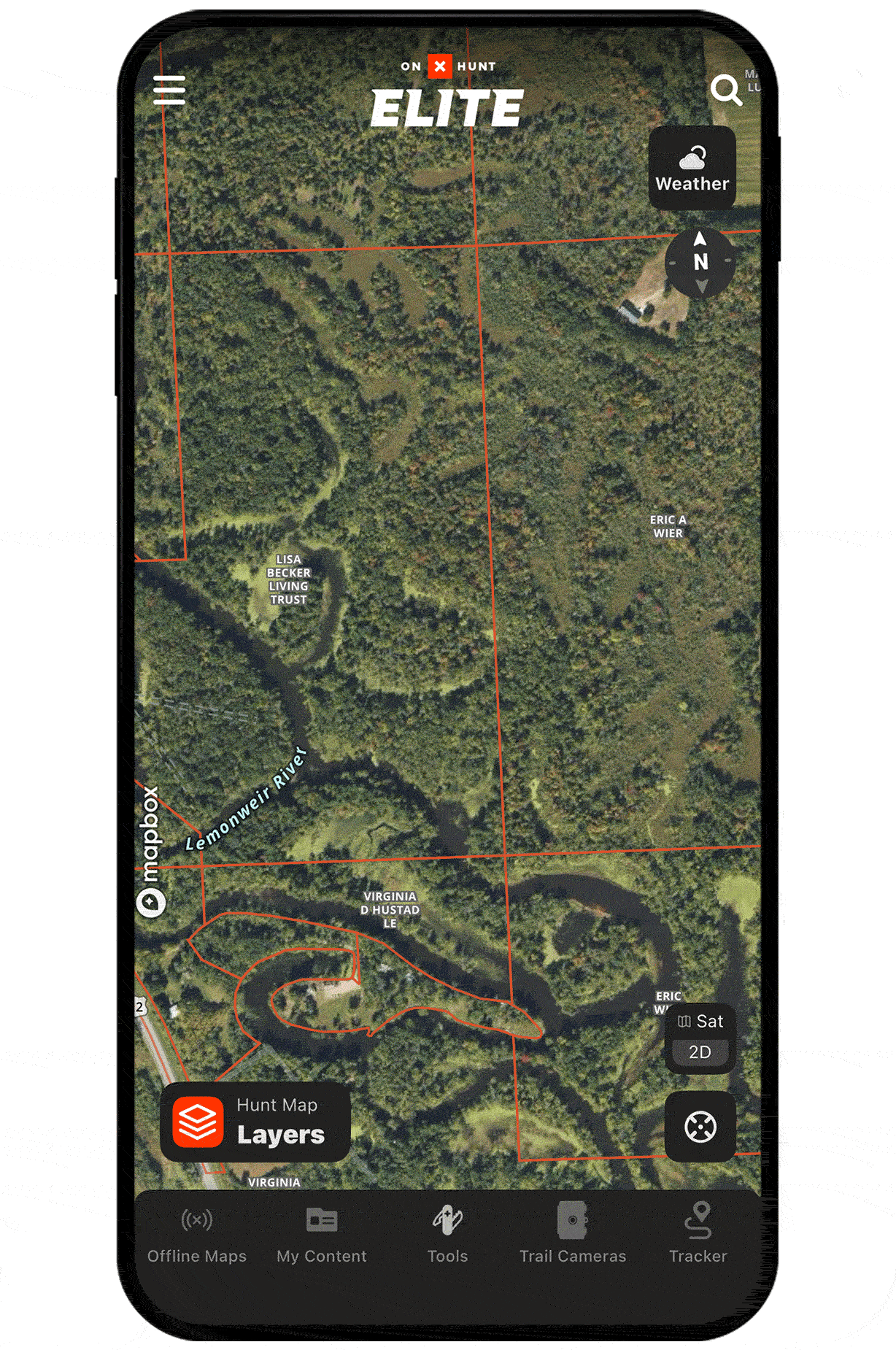 onX Hunt Leaf-Off Imagery.