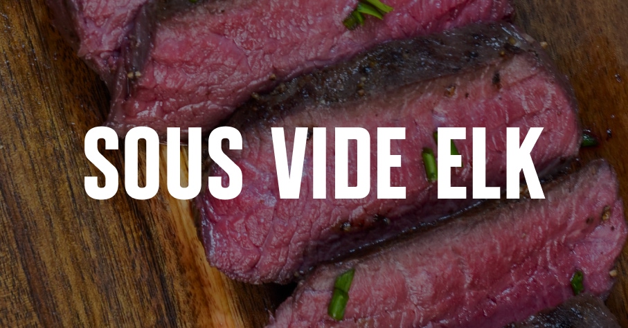 Sous vide elk on a carving board.