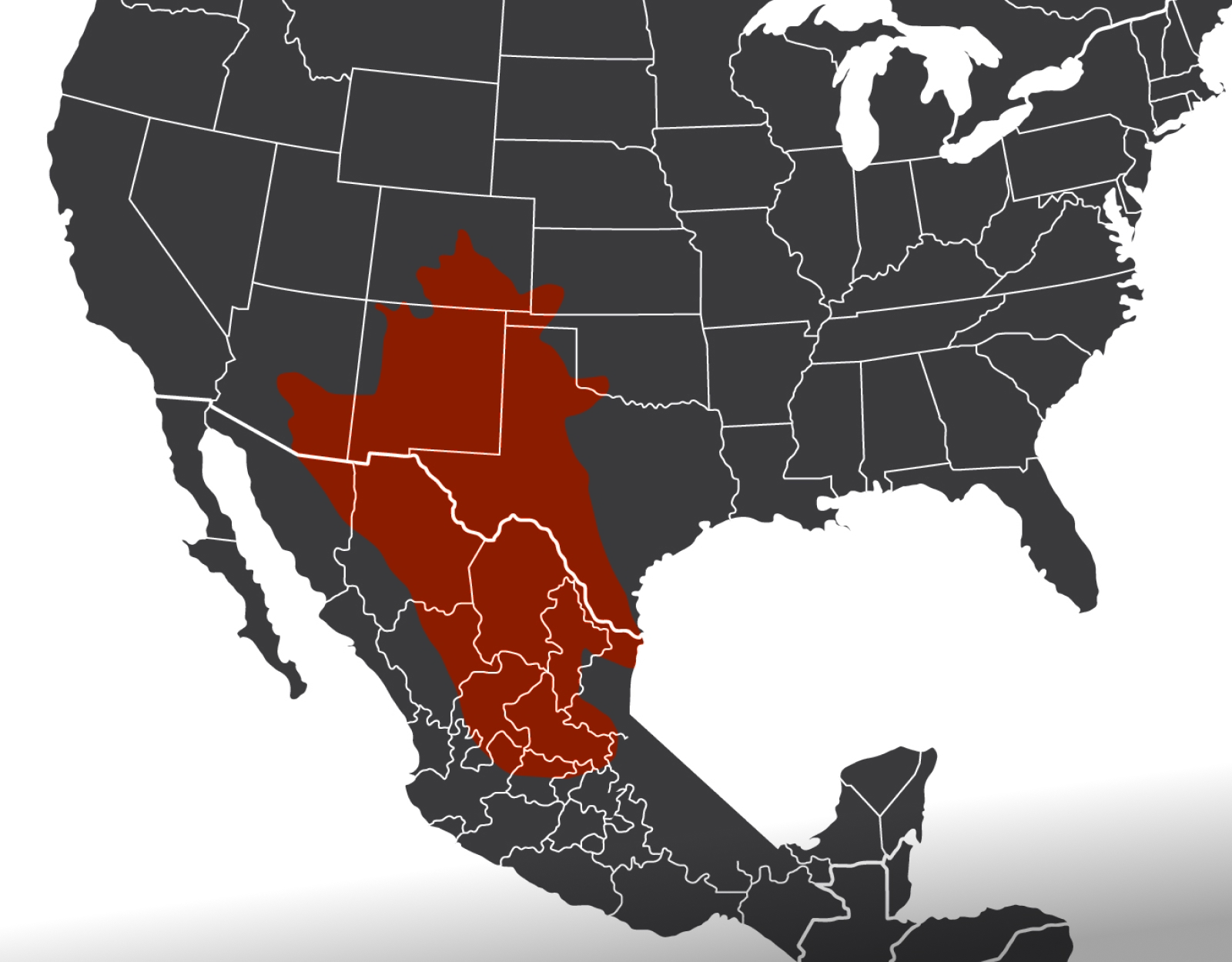 A map of the United States showing scaled quail range.