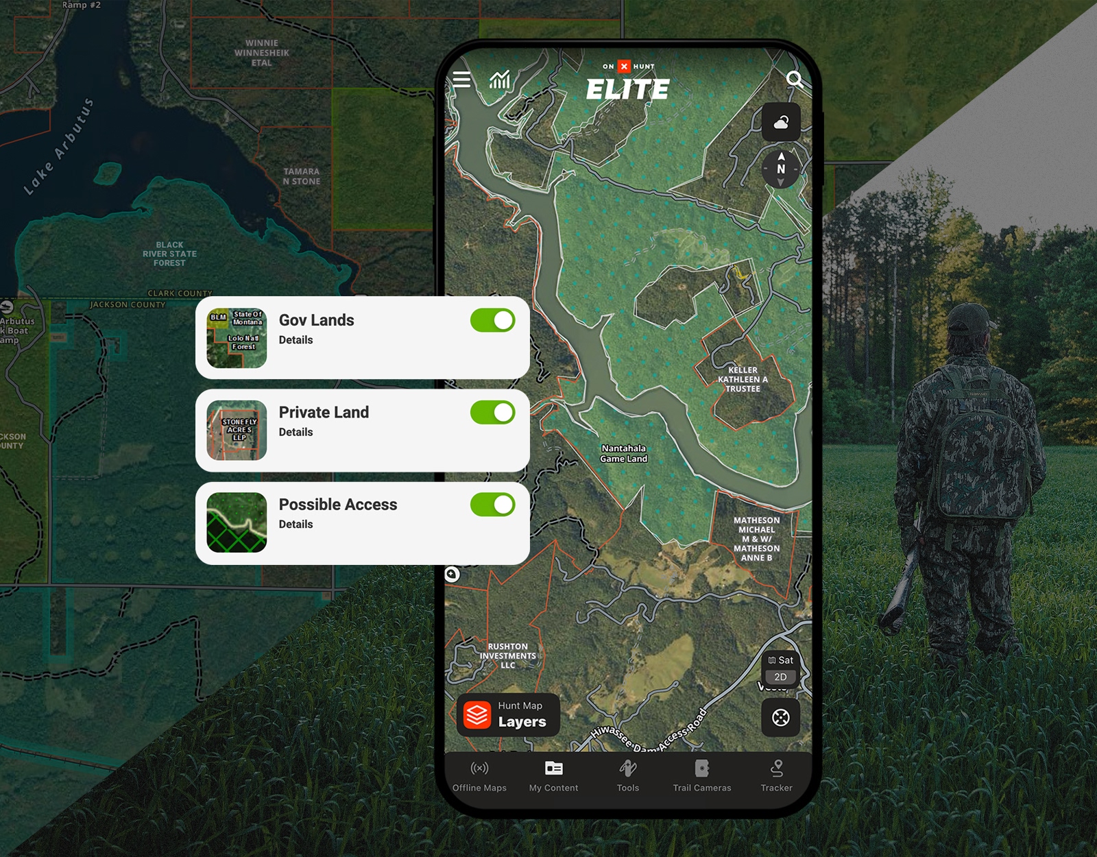 onX Hunt App property boundaries.