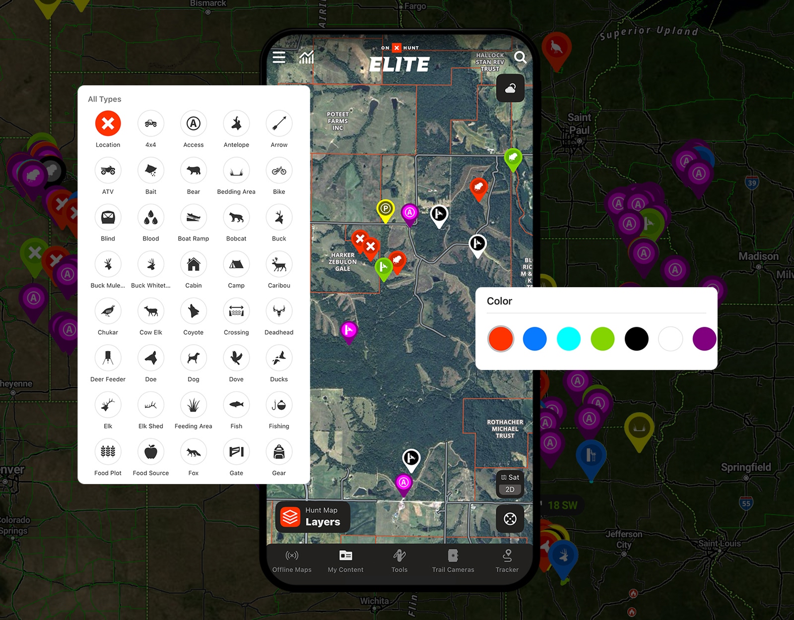 onX Hunt Waypoint icons.