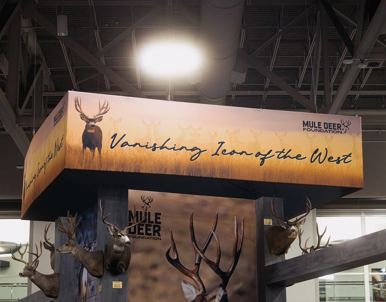 Banner at the Mule Deer Foundation's booth at the Western Hunting Expo.