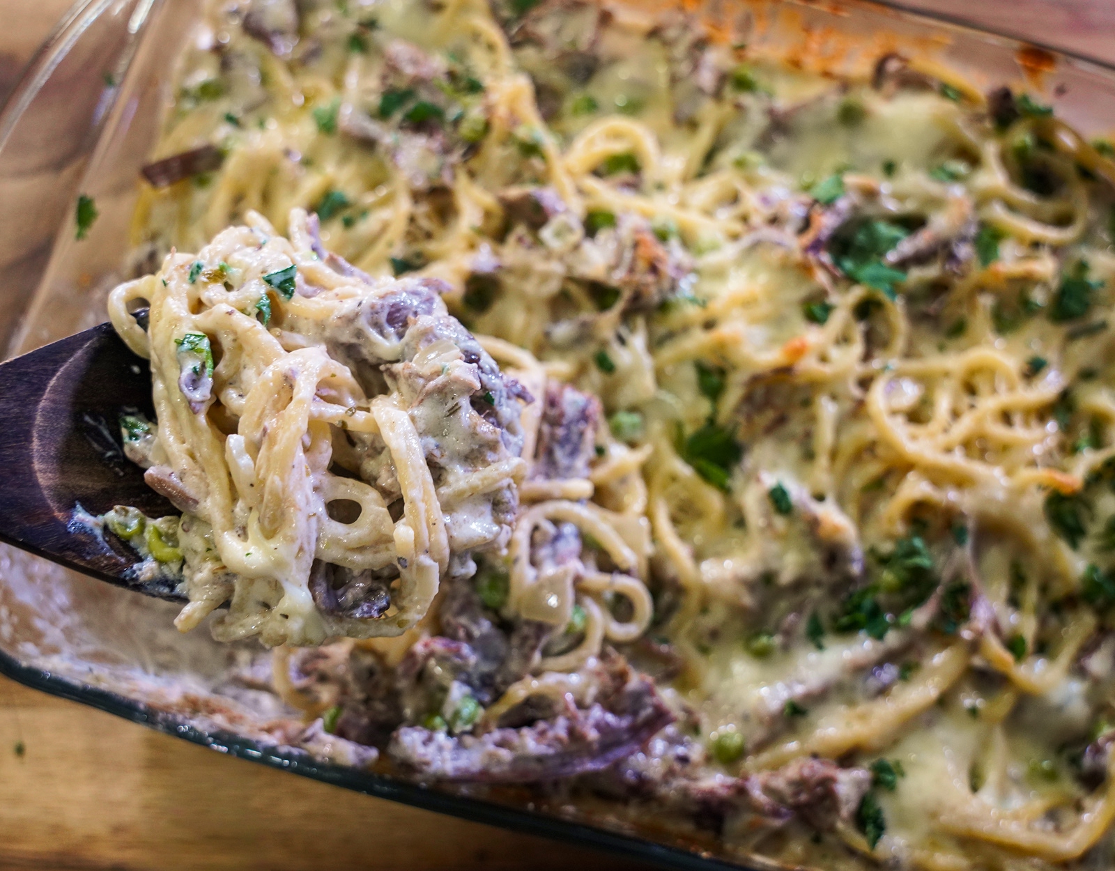 A turkey casserole dish. 