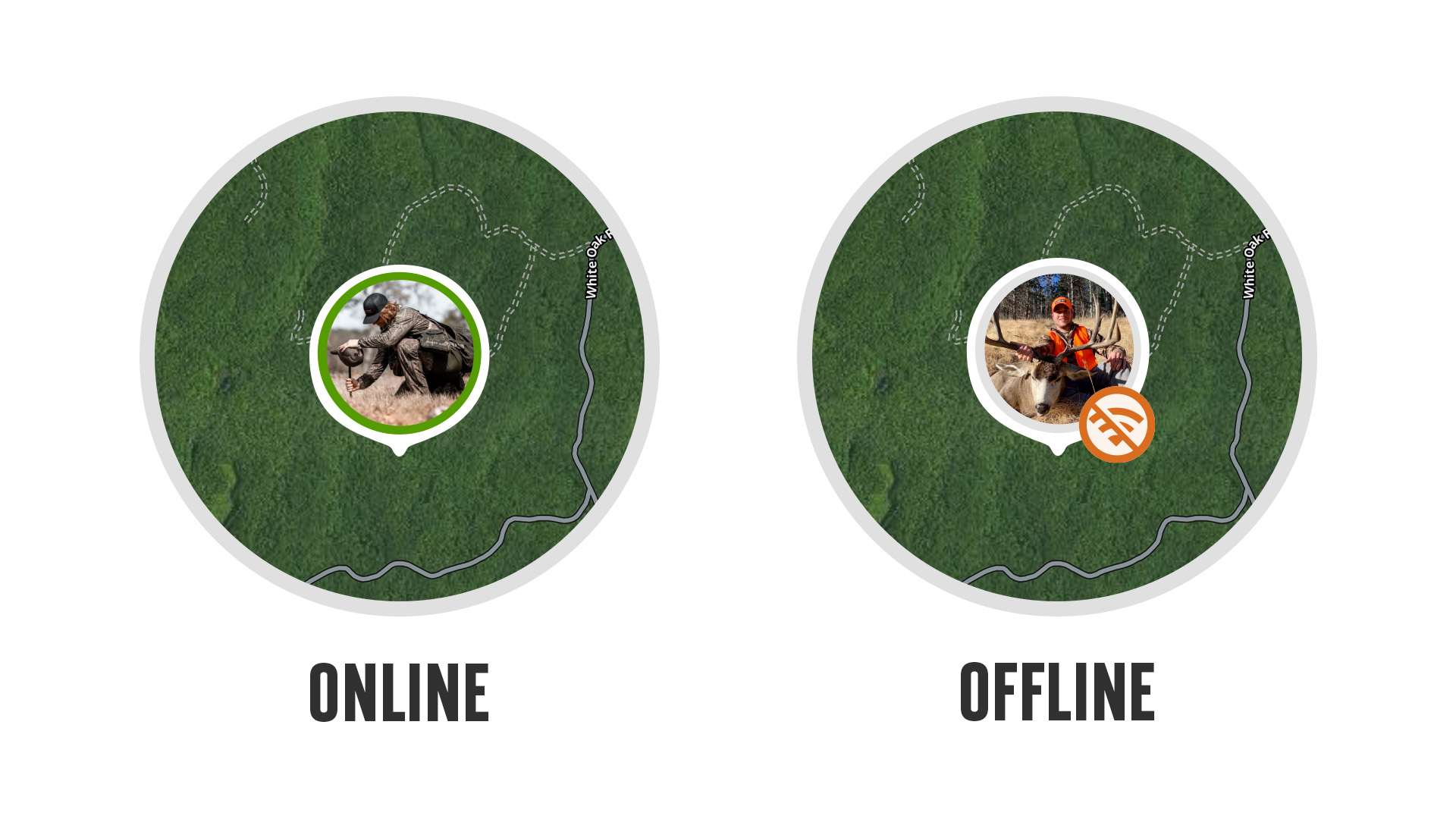 onX Hunt's Location Sharing feature.