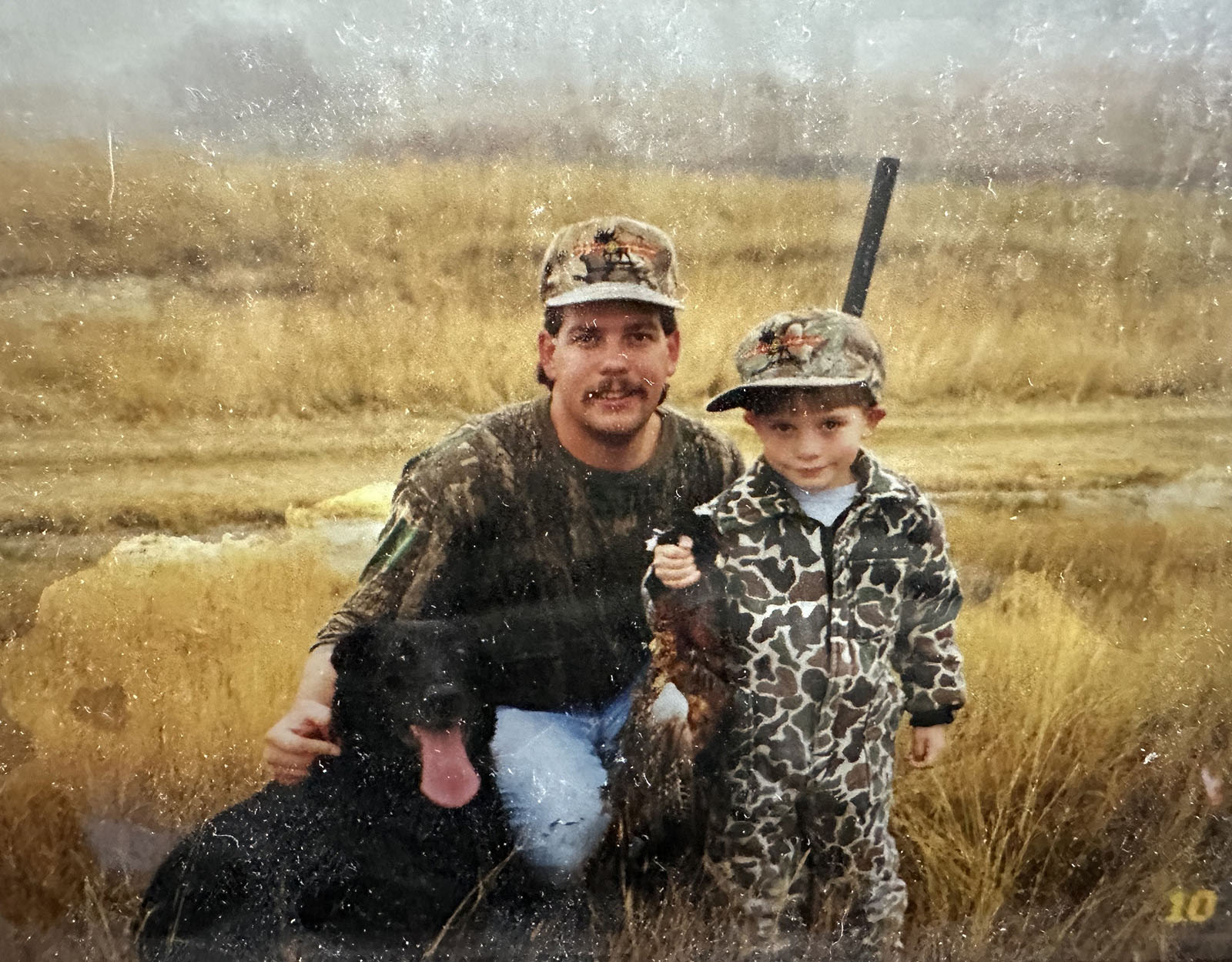 A father and son hunting together.