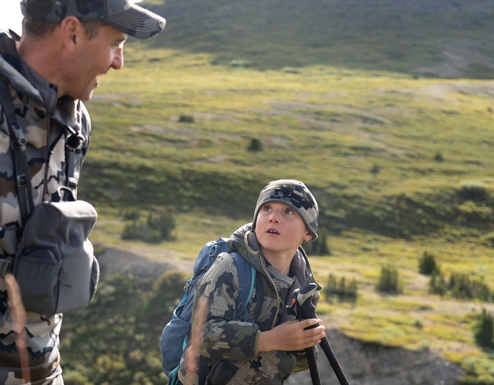 A father and son on a hunt.