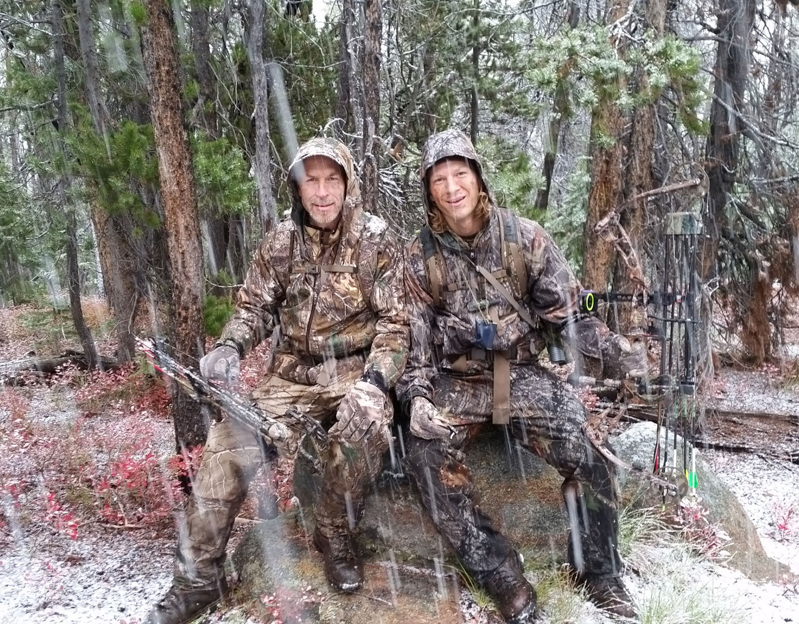 A father and son on a hunt.