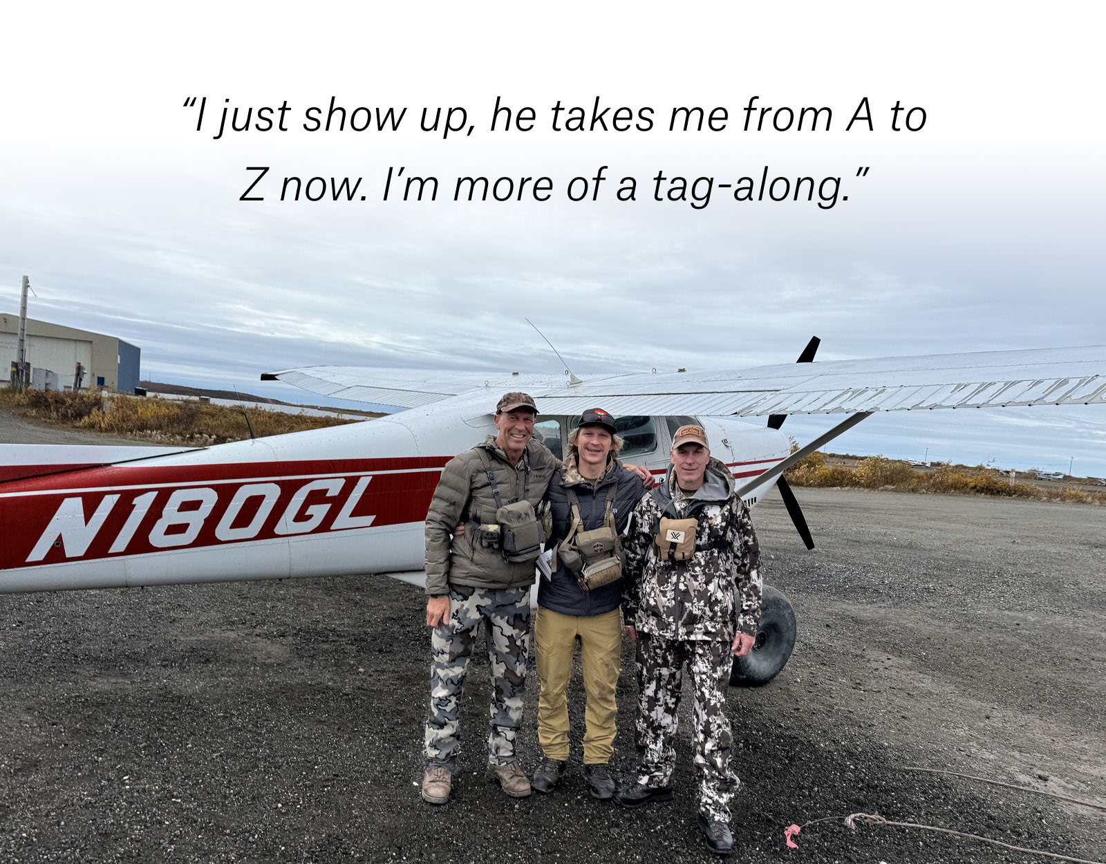 A father and son on a hunt.