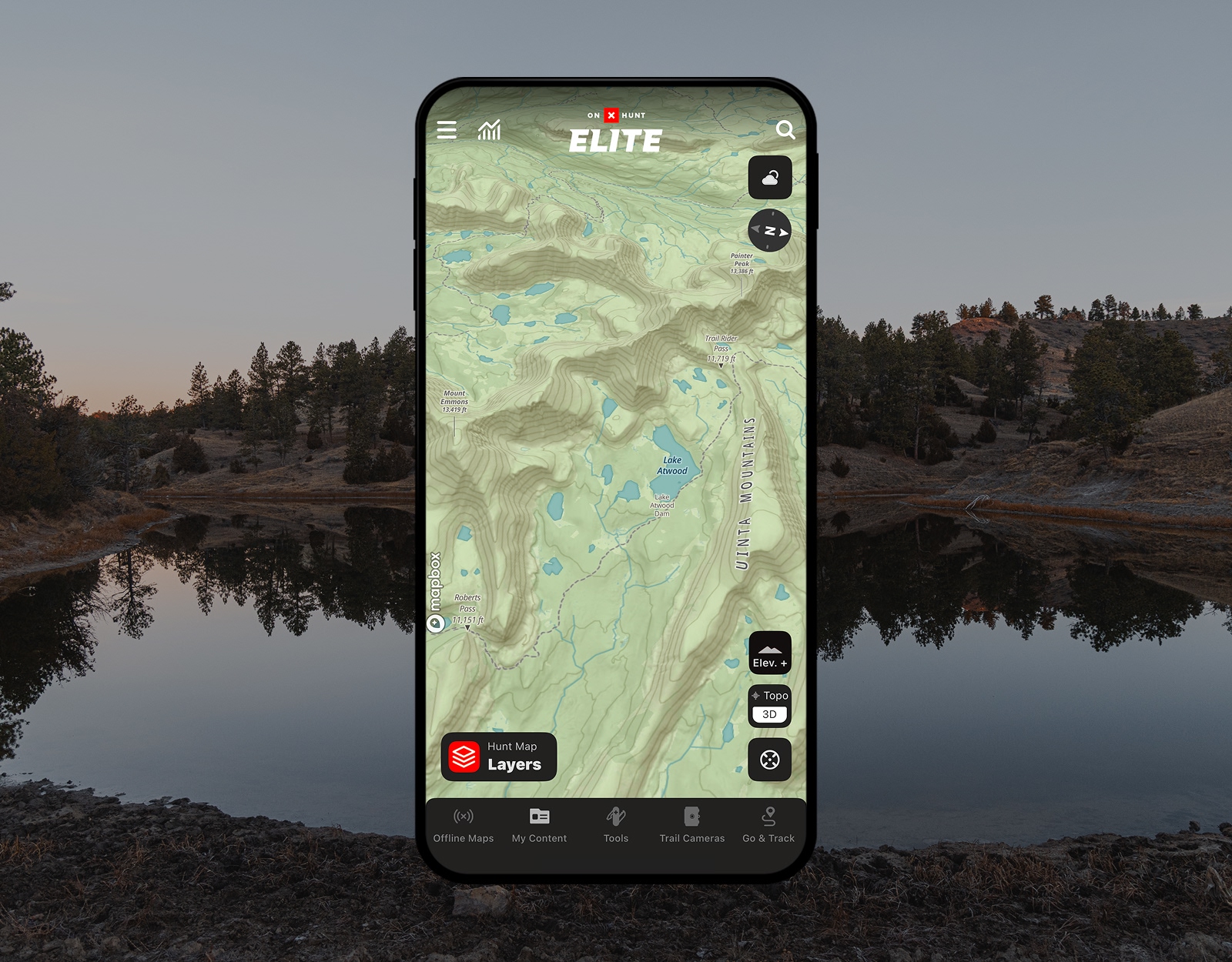 onX Hunt's Topographic Layer