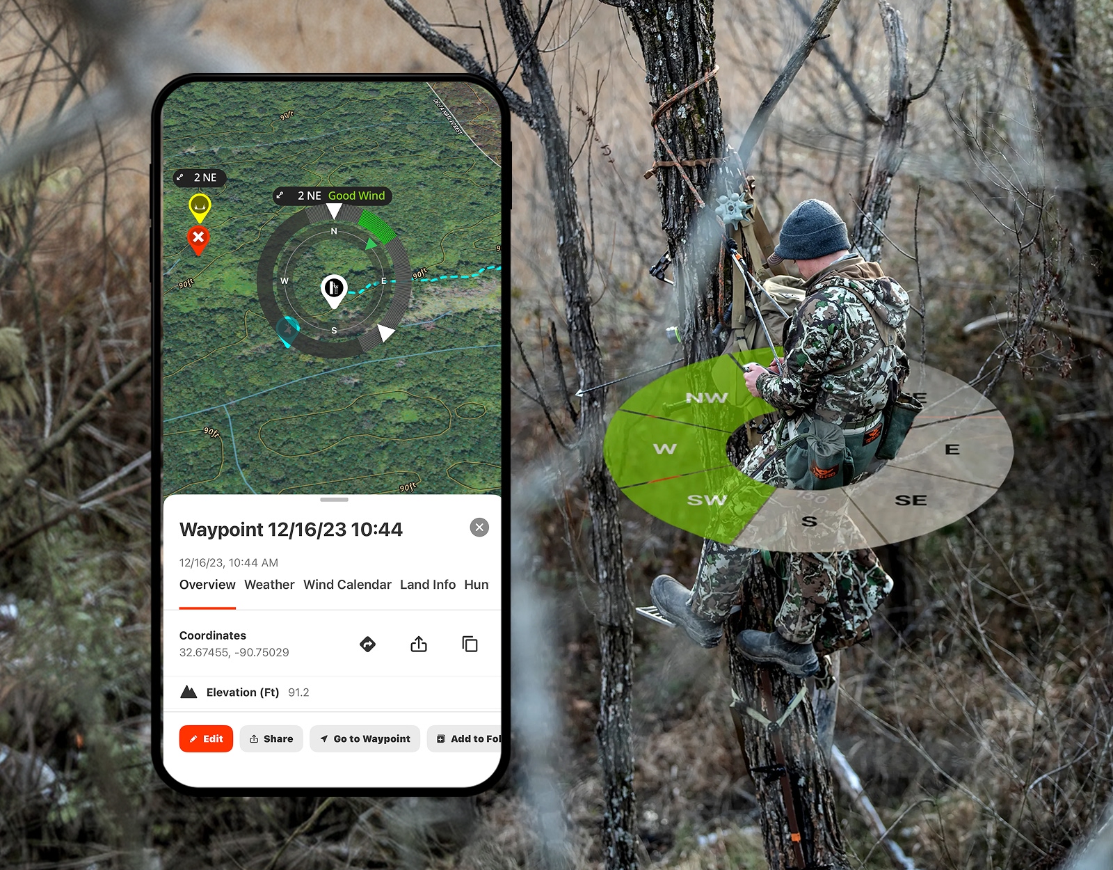 onX Hunt's optimal weather feature for whitetail hunting. 
