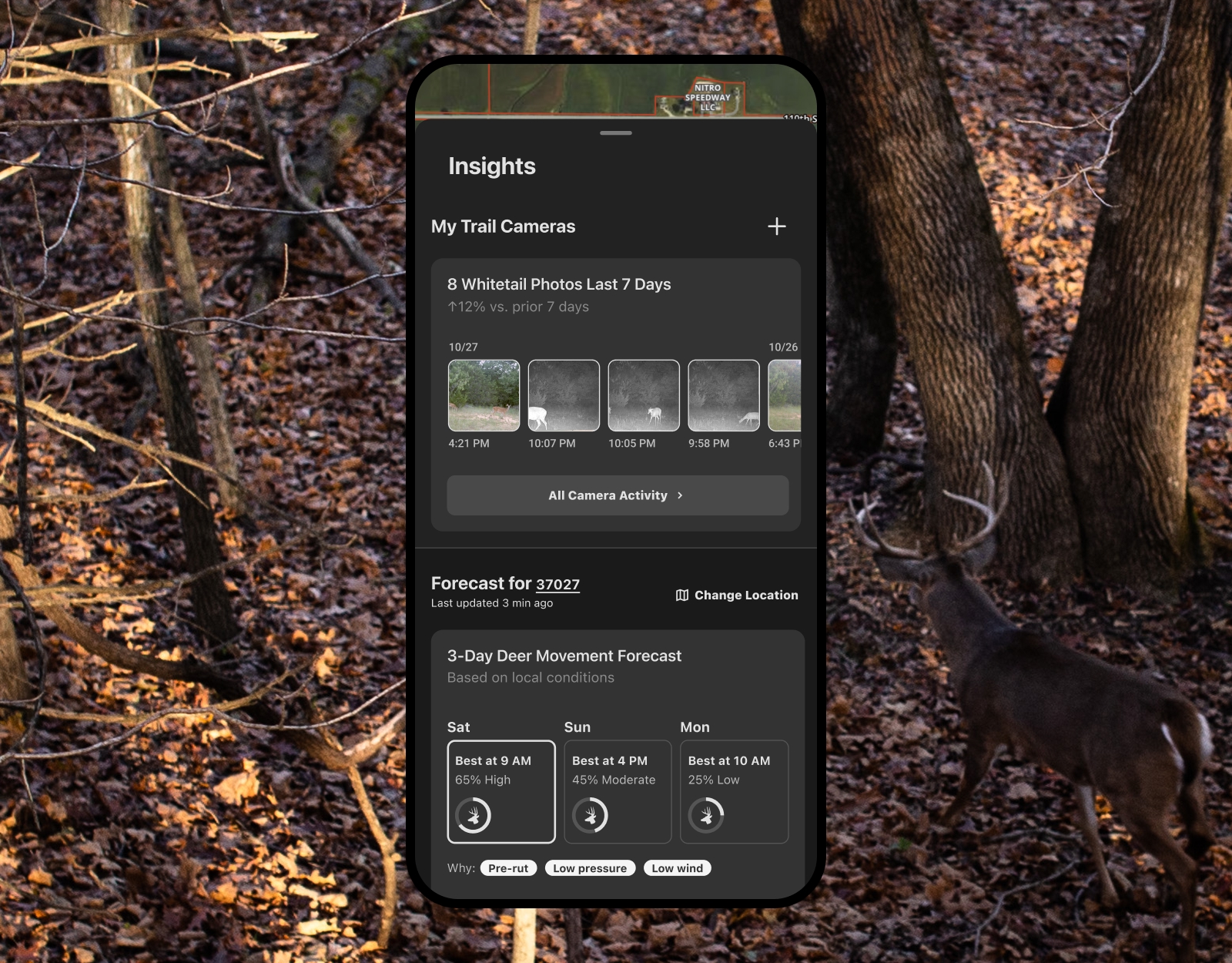 onX Hunt's Whitetail Insights on mobile.