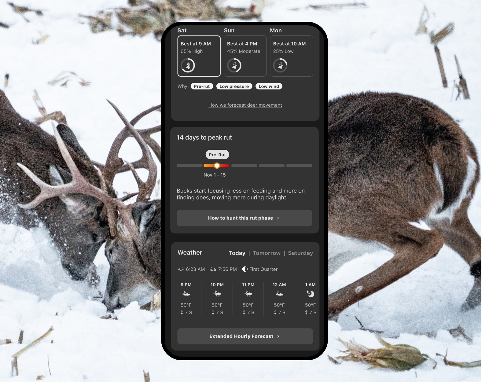 onX Hunt's Whitetail Insights on mobile.