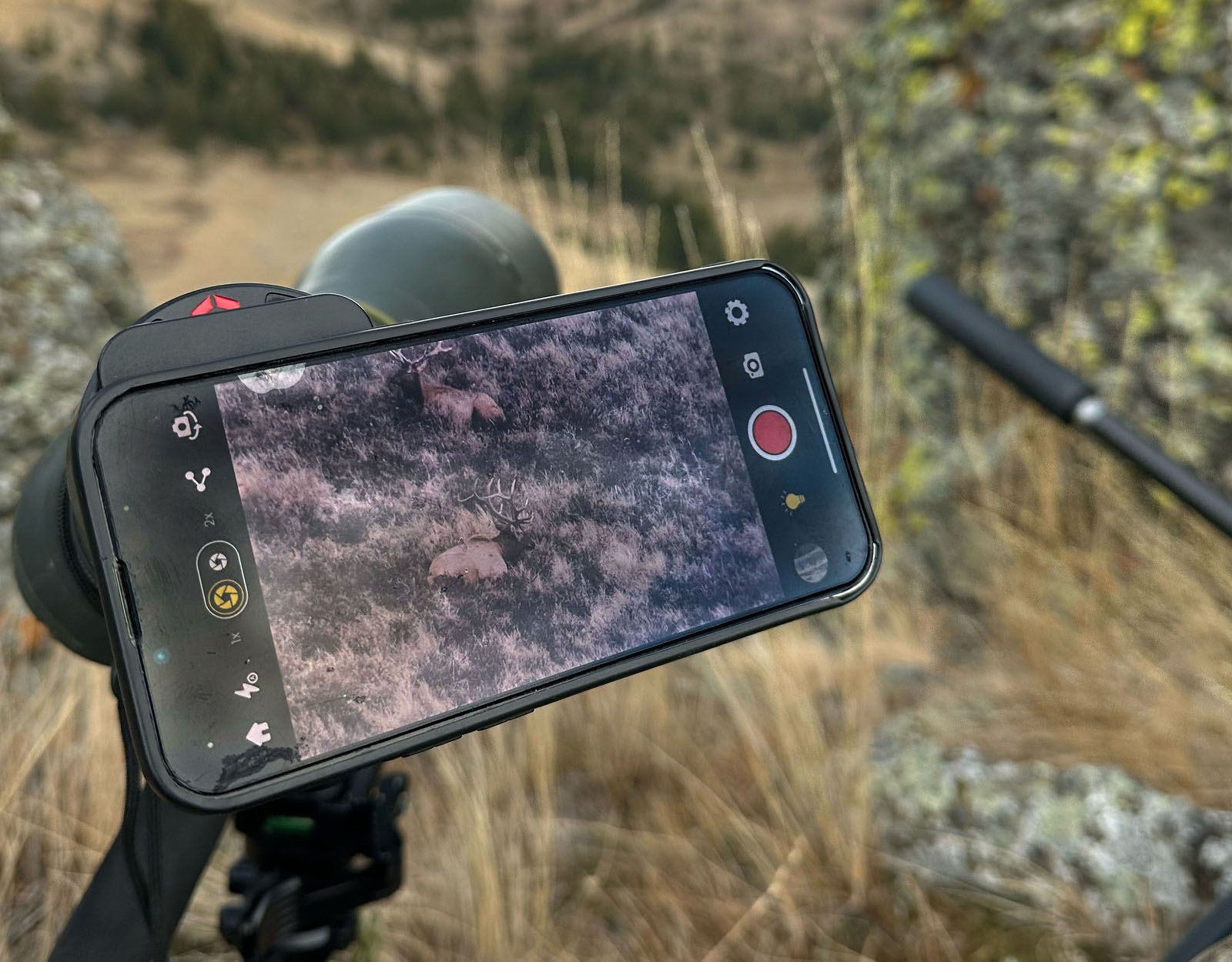 A phone attached to a spotter