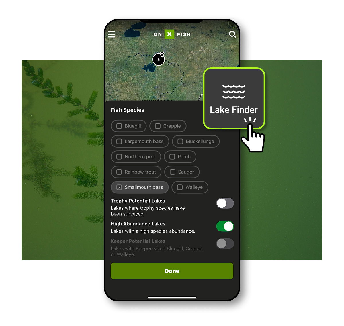 Smallmouth Bass filter on the onX Fish App. 