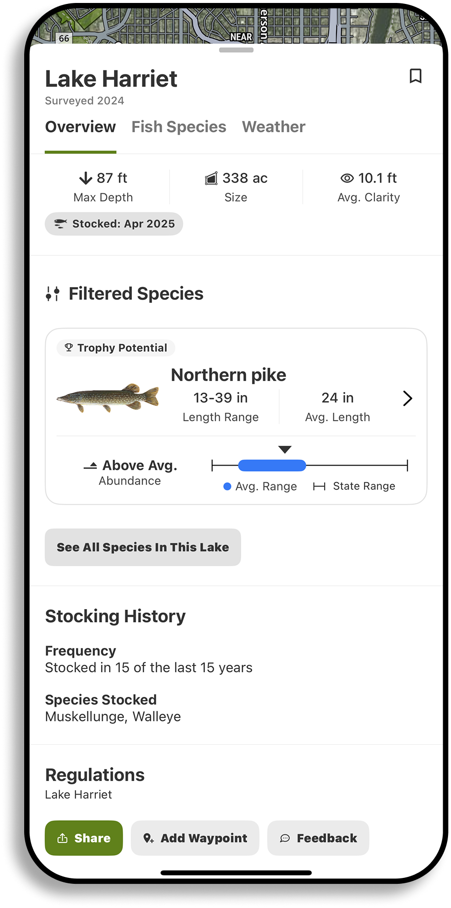onX Fish App's Trophy Potential functionality.