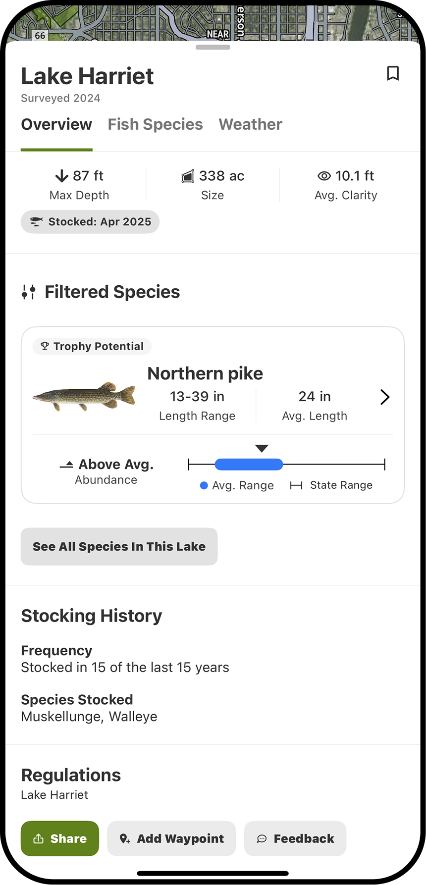 onX Fish App's Trophy Potential functionality.