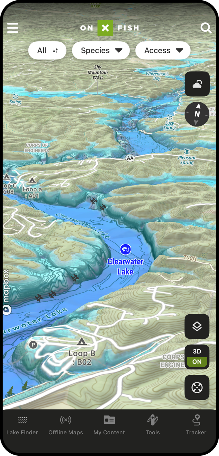 3D Fishing Maps - Find Structure, Depth Changes & Better Spots