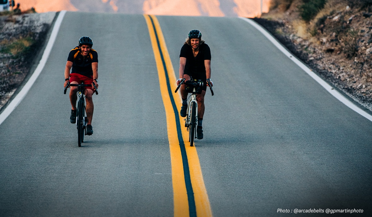 Alex Honnold and Cody Townsend on Road Bikes