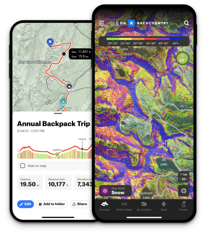 onX Backcountry GPS Map App for Navigation, Hiking, Skiing & Backpacking