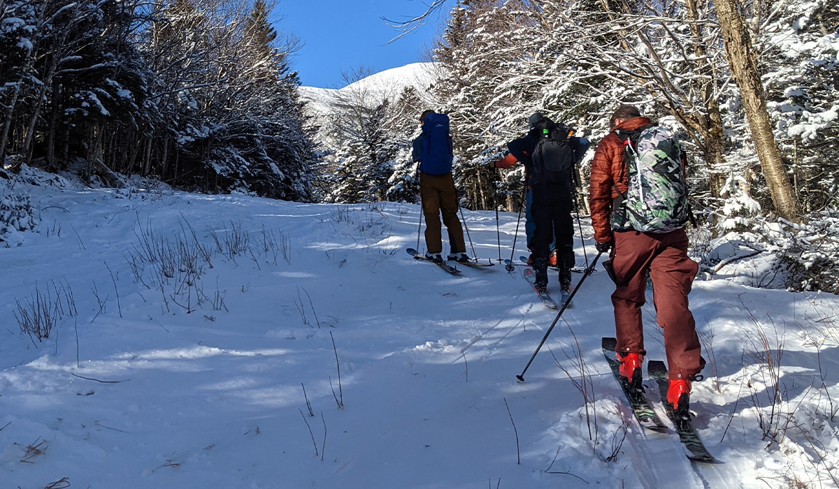 Backcountry skiers taking an AIARE 1 course 