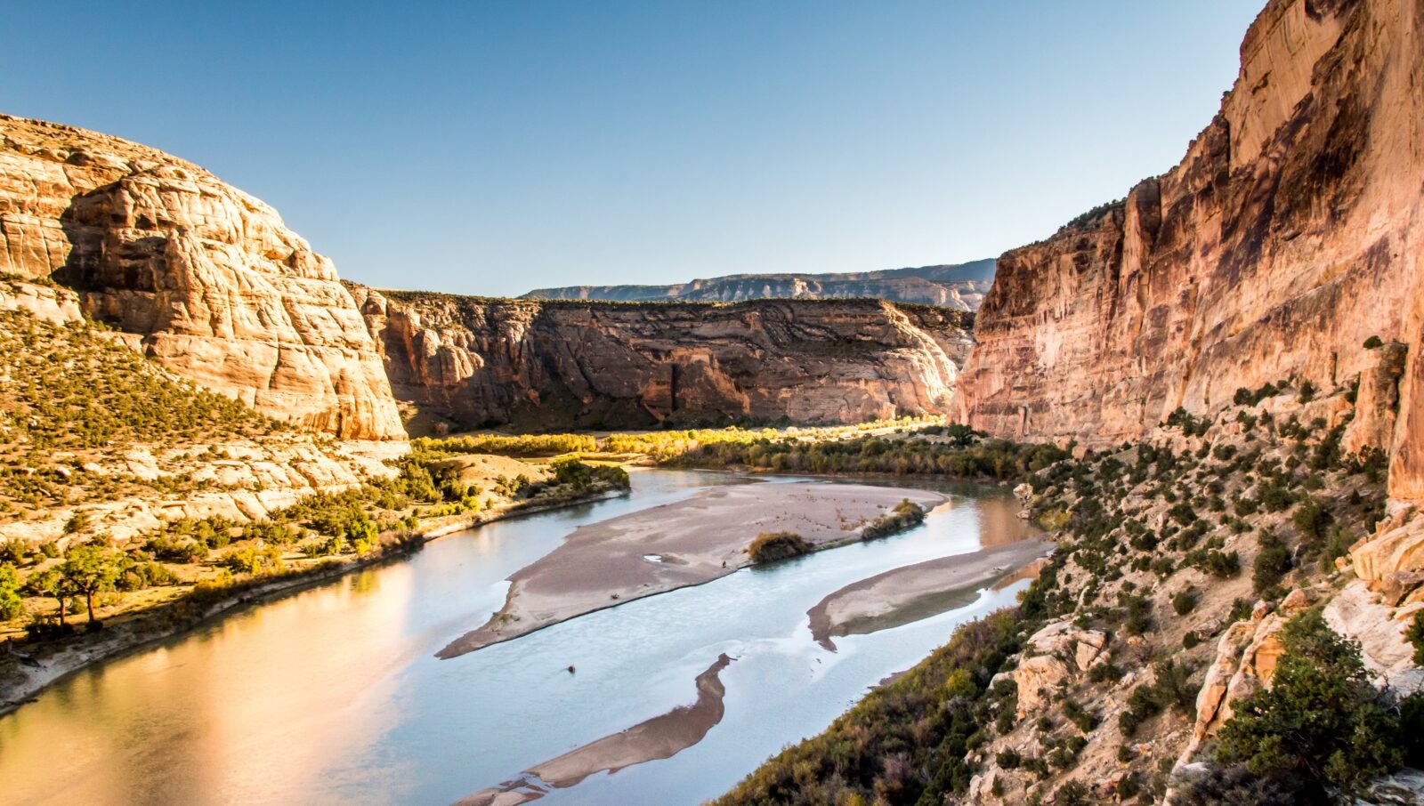 looking into the canyon at Dinosaur National Monument 