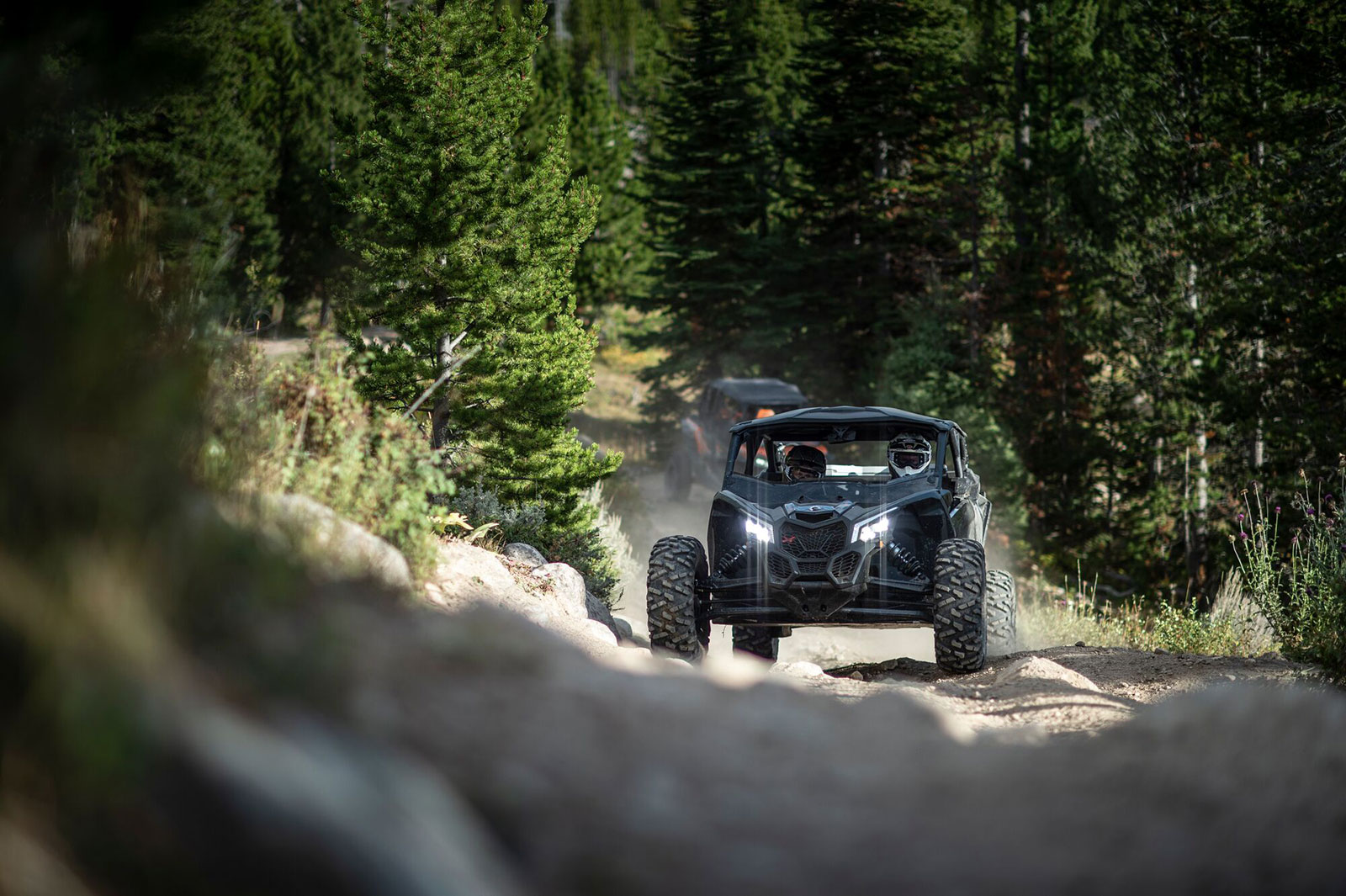 RZR on a technical trail