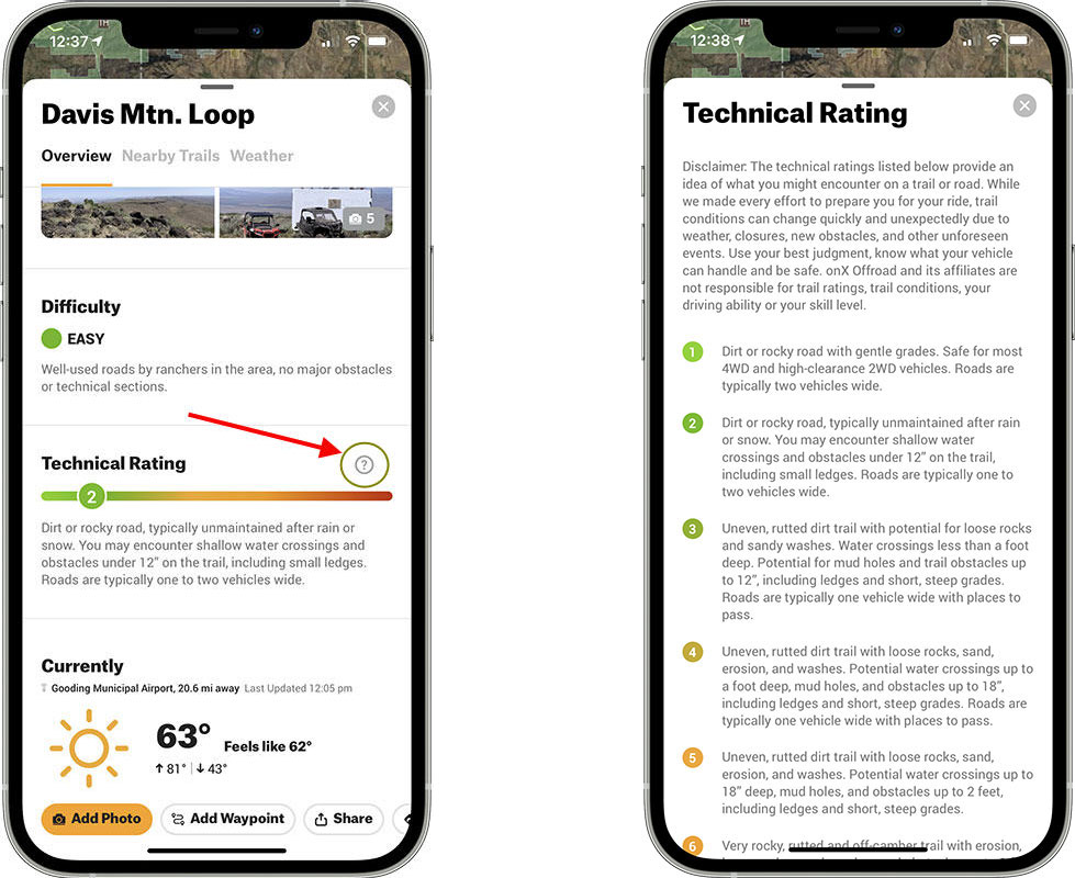 onx offroad trail difficulty ratings