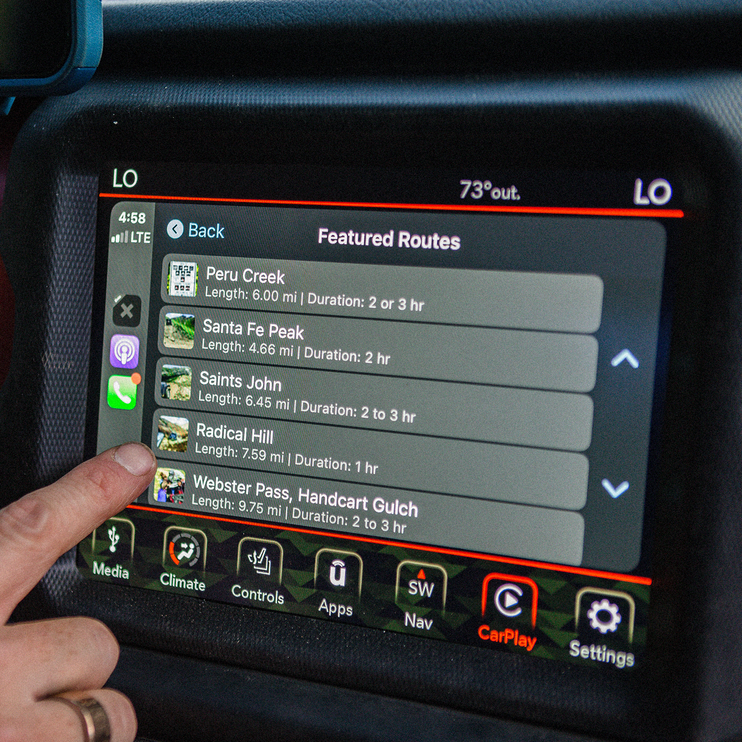 find offroad trails with apple carplay and onx offroad