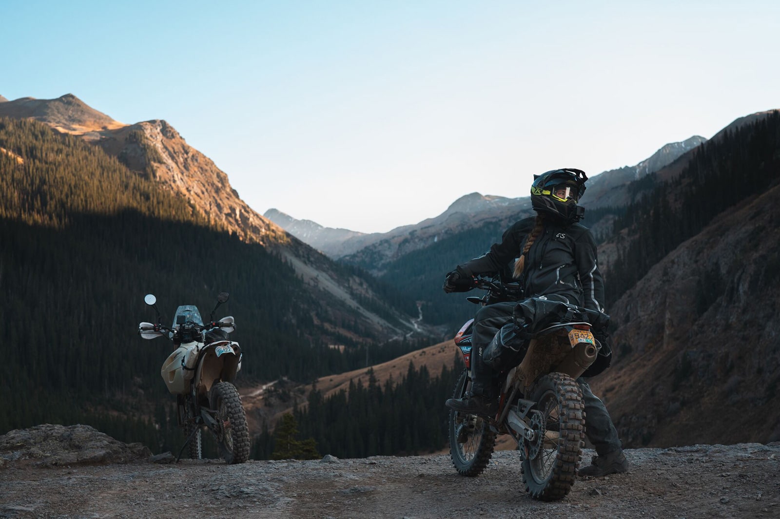 View of motorcycle trail in Colorado
