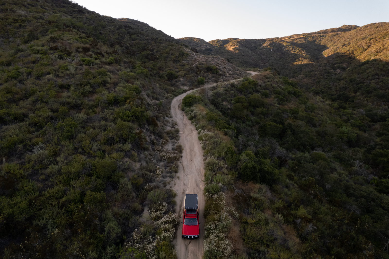 Off-roading vehicle on an OHV trail