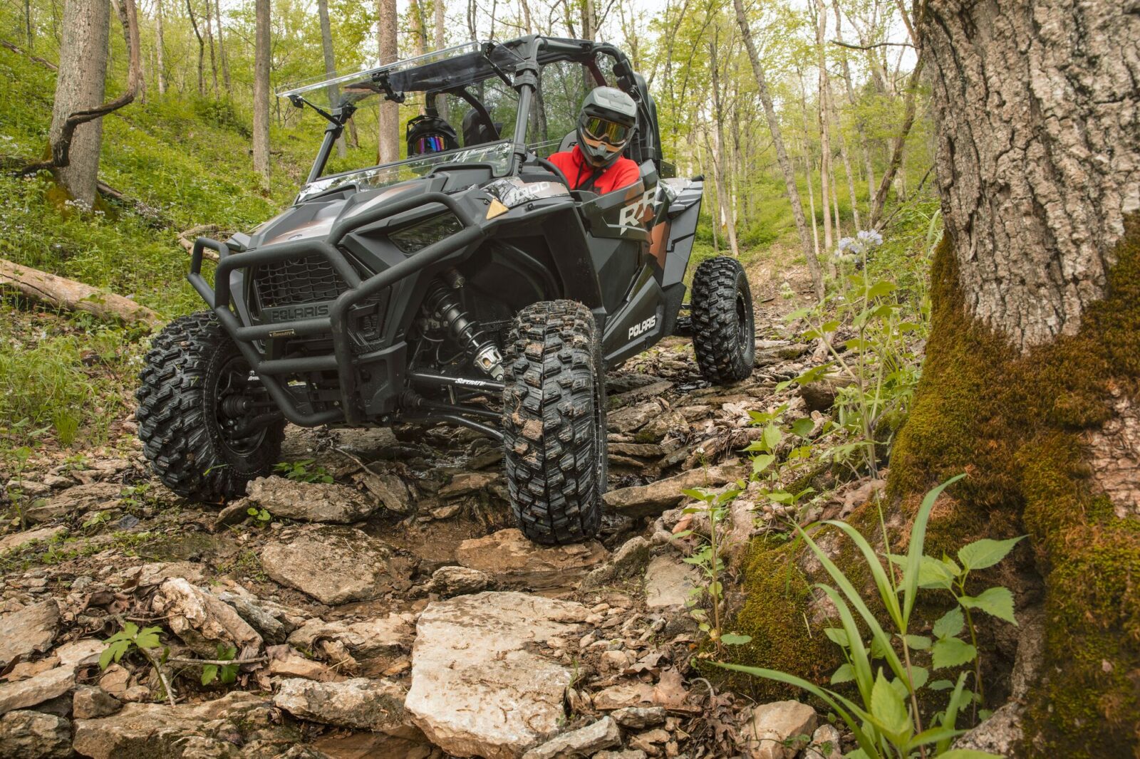 An ATV off-roading on an OHV trail 