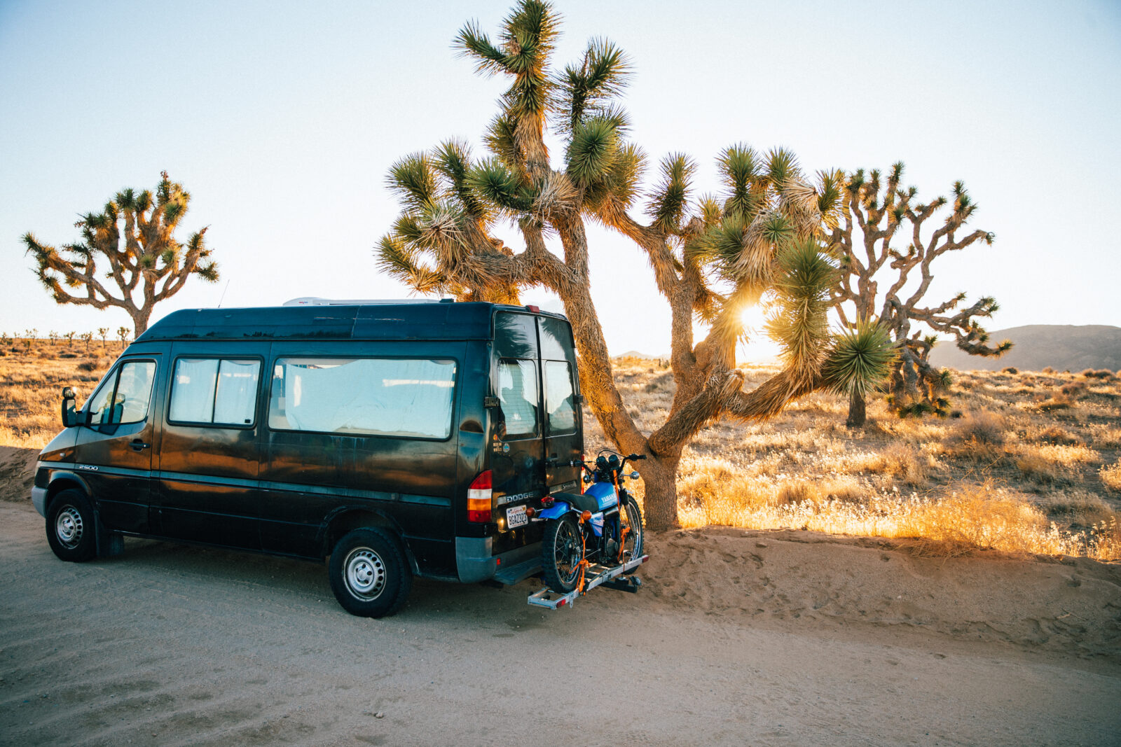 Camper van in the desert 