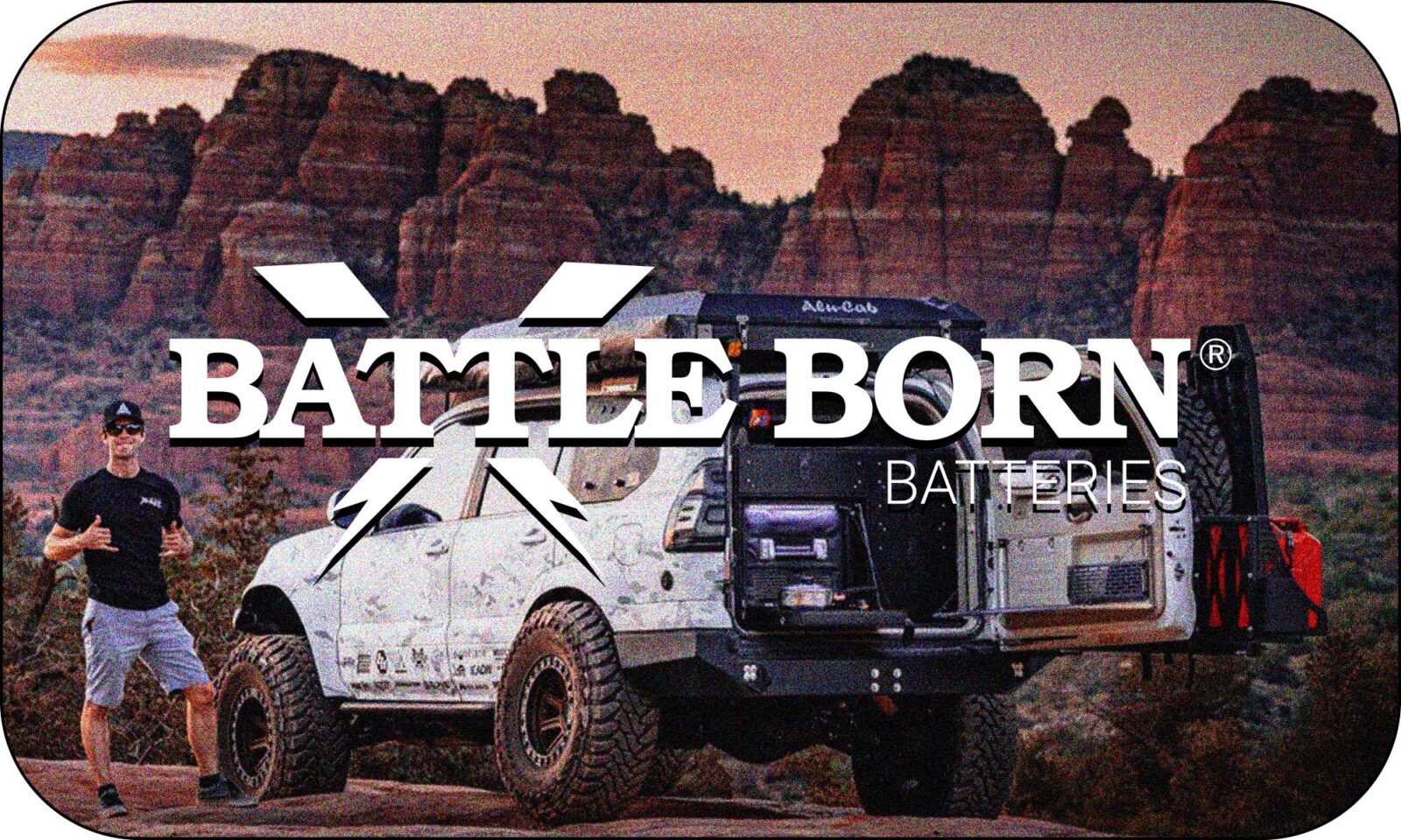 battle born batteries logo on an off-roading truck