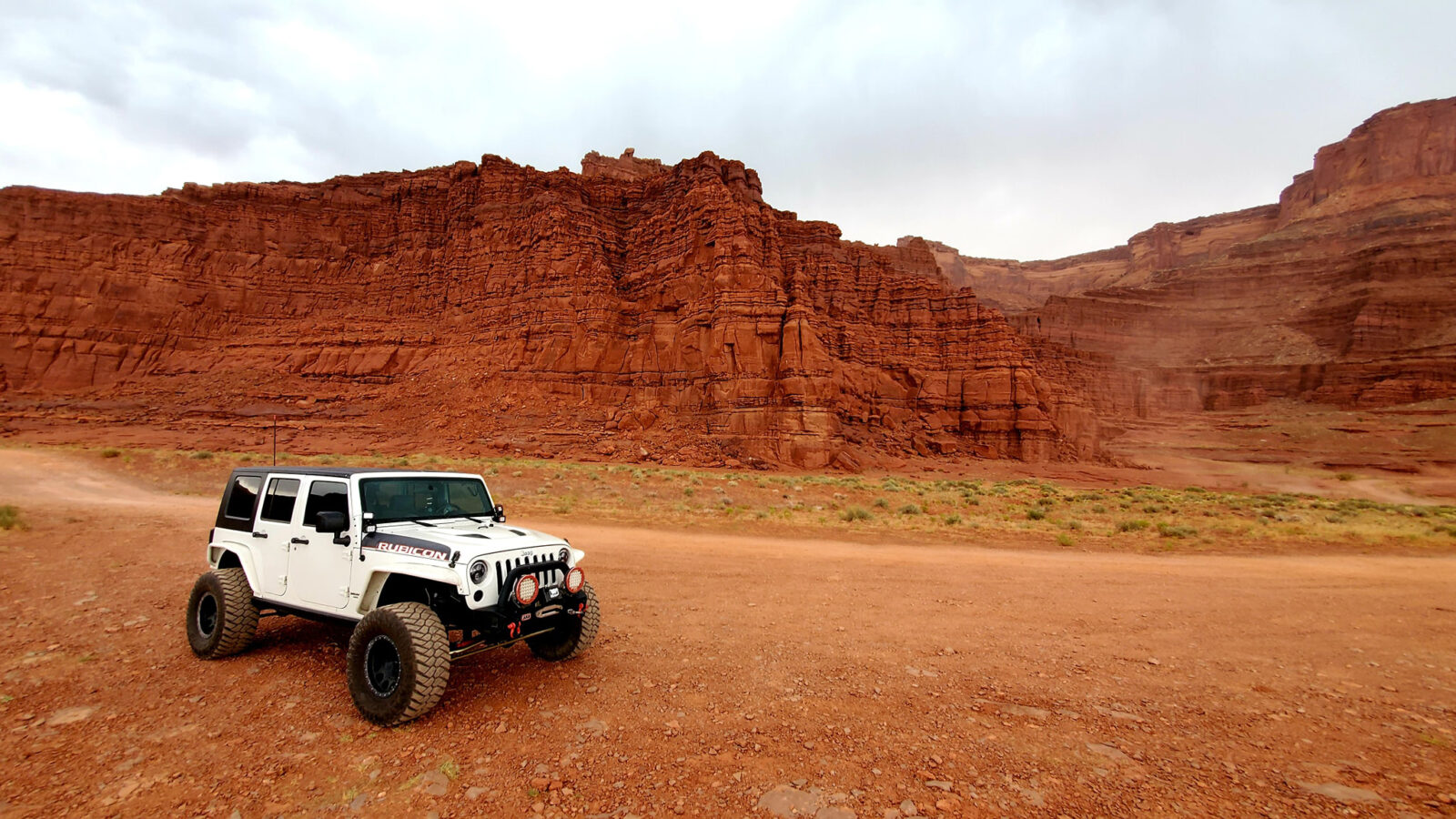 jeep wrangler on a dirt trail