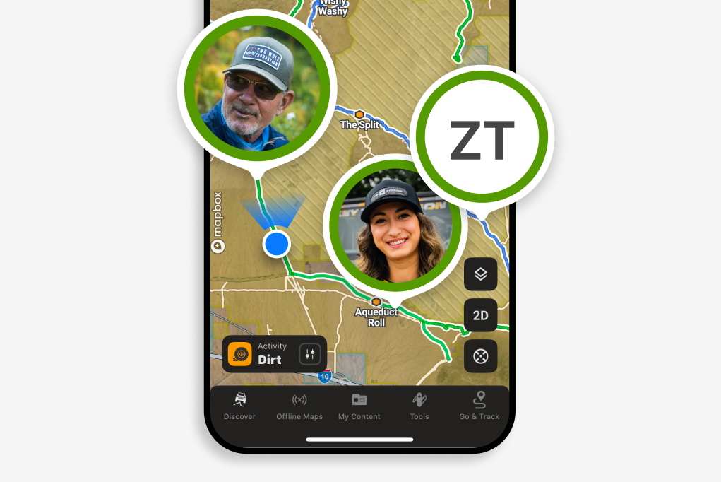 onX Offroad location sharing in the app